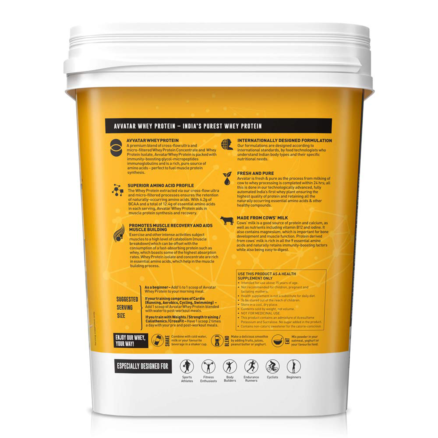 AVVATAR 100% WHEY PROTEIN | 4Kg | Malai Kulfi Flavour