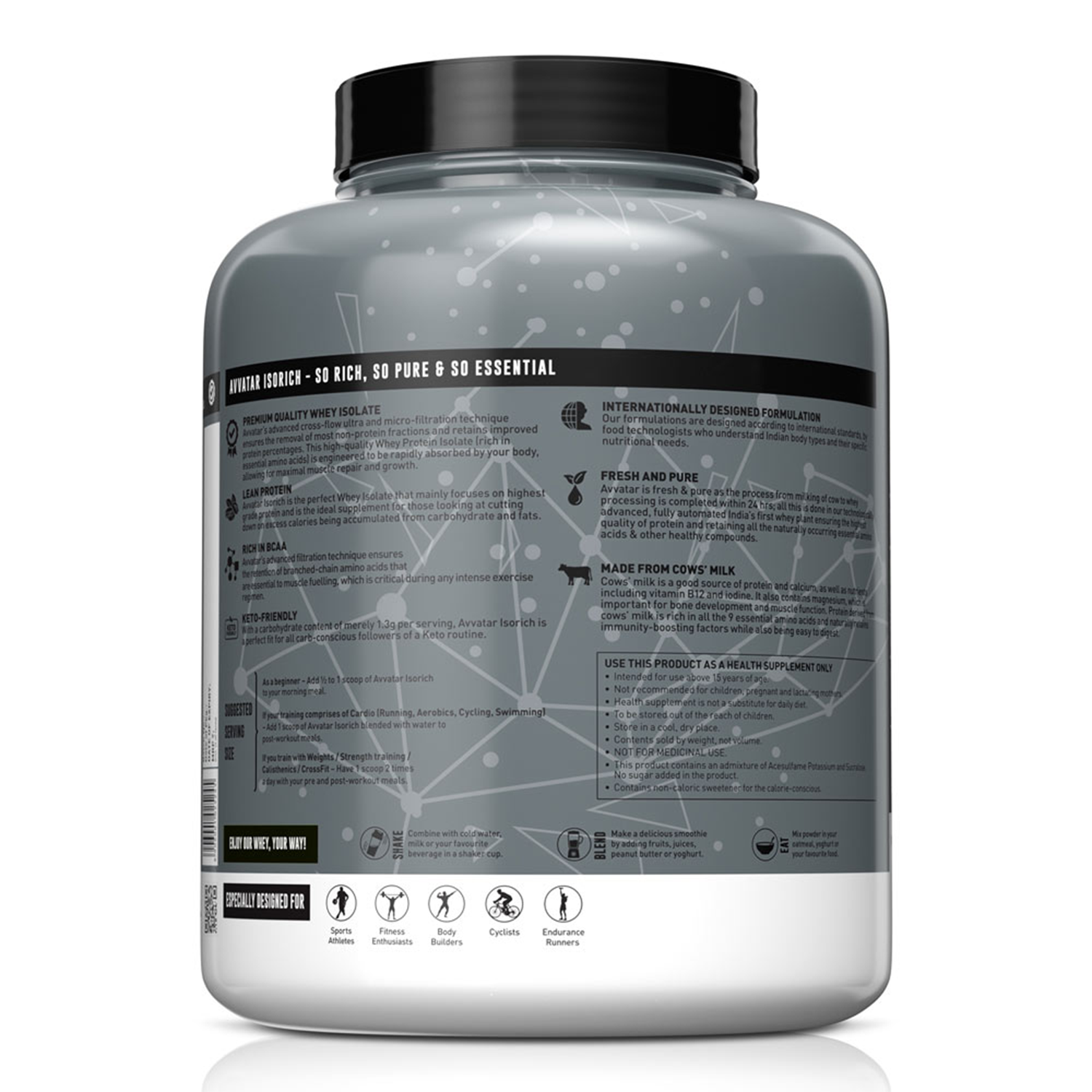 AVVATAR ISORICH WHEY PROTEIN ISOLATE  | 2Kg | Malai Kulfi Flavour | Serving 57