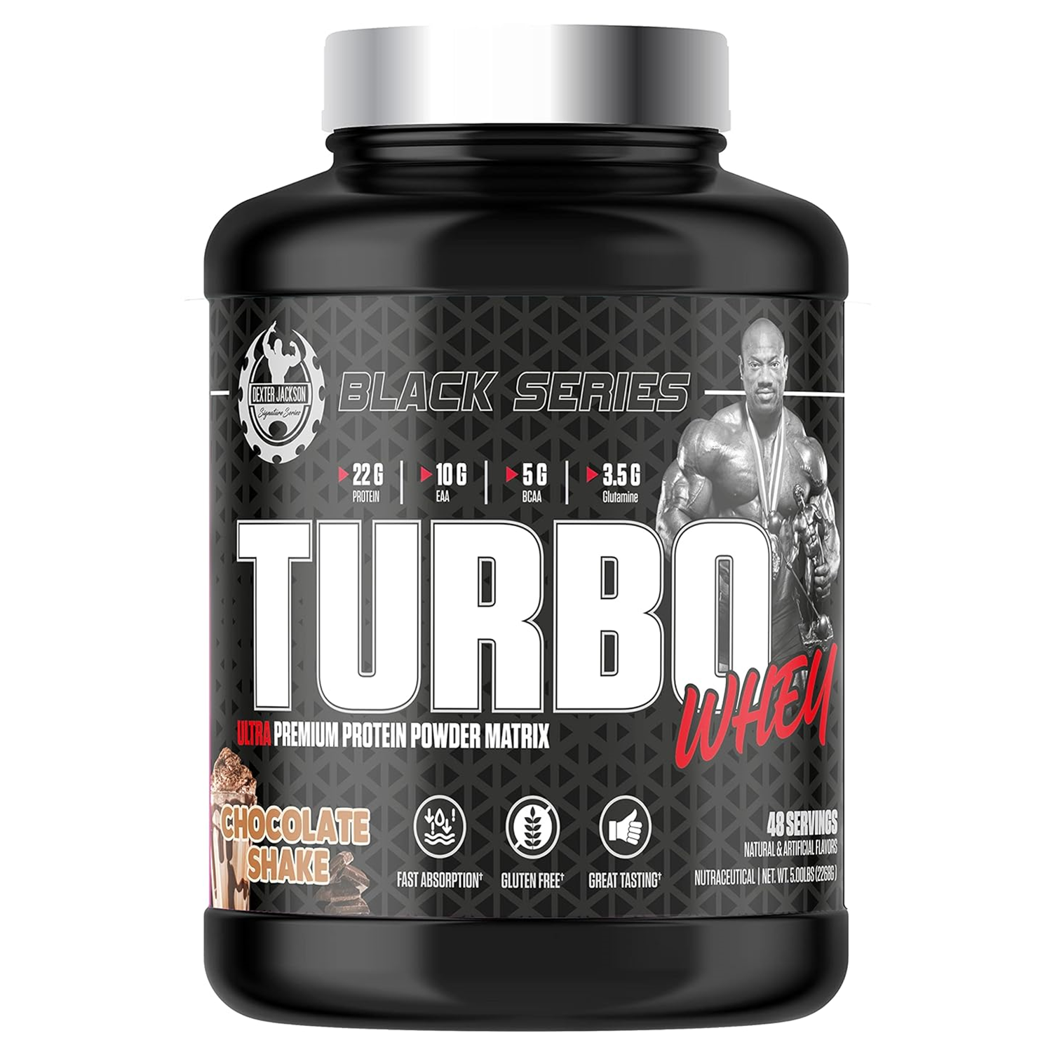 DEXTER JACKSON BLACK SERIES TURBO WHEY PROTEIN | 5 LBS | Chocolate Flavour | Serving 48