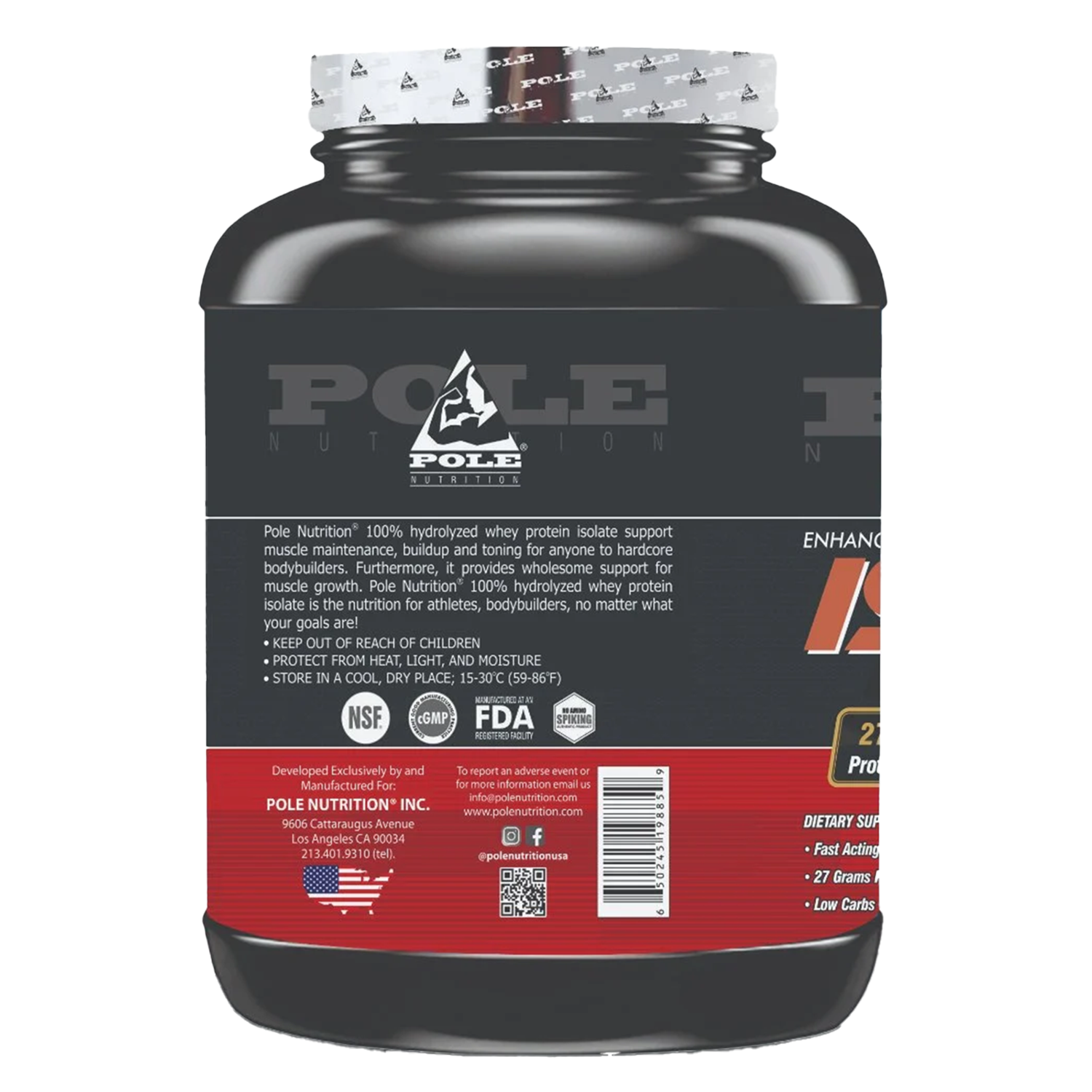 POLE NUTRITION ISOLATE 100% HYDROLYZED WHEY PROTEIN | 5LBS