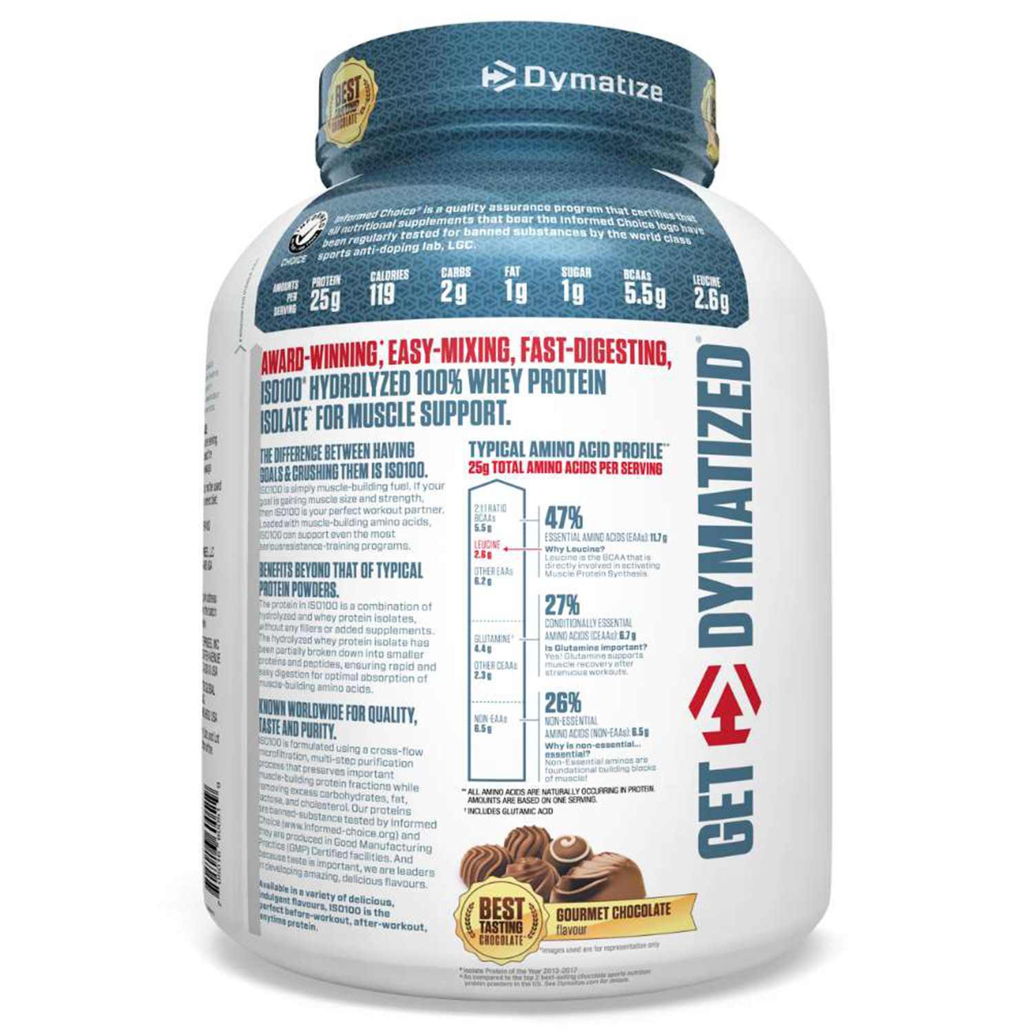 DYMATIZE ISO 100 | 5LBS | Gourmet Chocolate