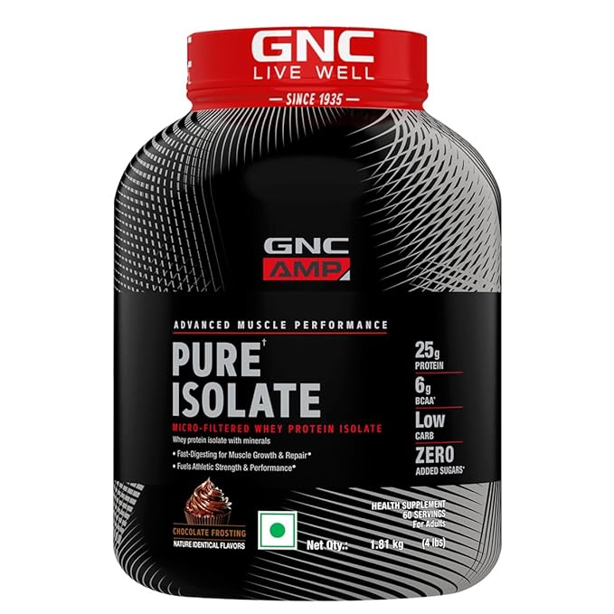 GNC AMP PURE ISOLATE POWDER 1.8 KG WITH FREE GNC MEGA MAN SPORTS MULTI VITAMIN 60 TABLET