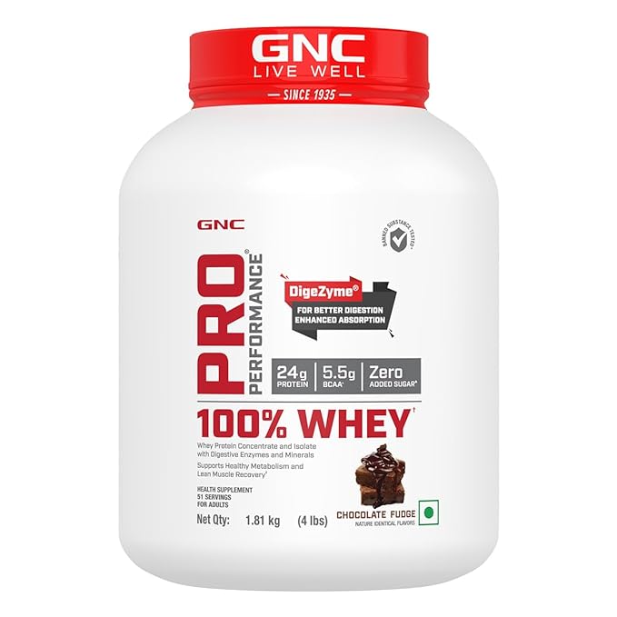 GNC PRO PERFORMANCE 100% WHEY PROTEIN 4LBS WITH FREE GNC MEGA MAN 30 TABLET 