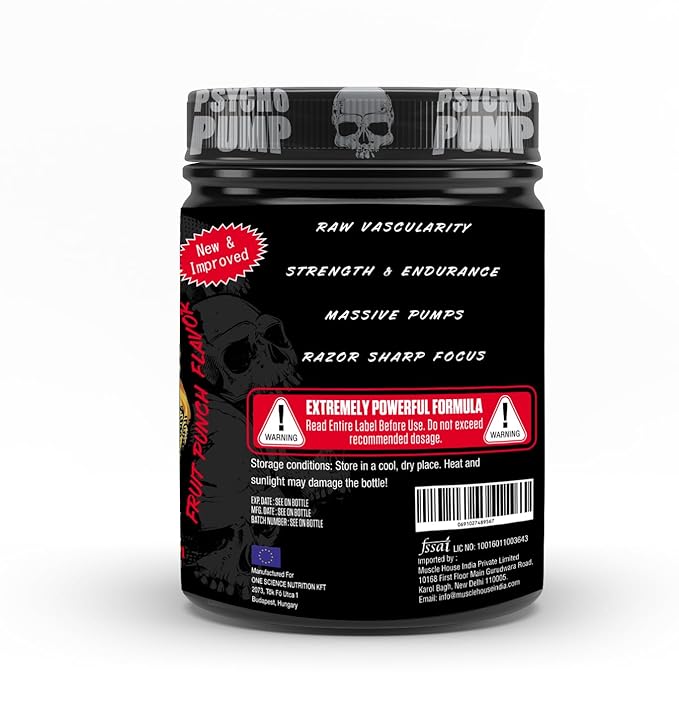 ONE SCIENCE NUTRITION (Osn) Essential Series Psycho Pump (Pre-Workout)- 30 Servings (330Gm) - Powder