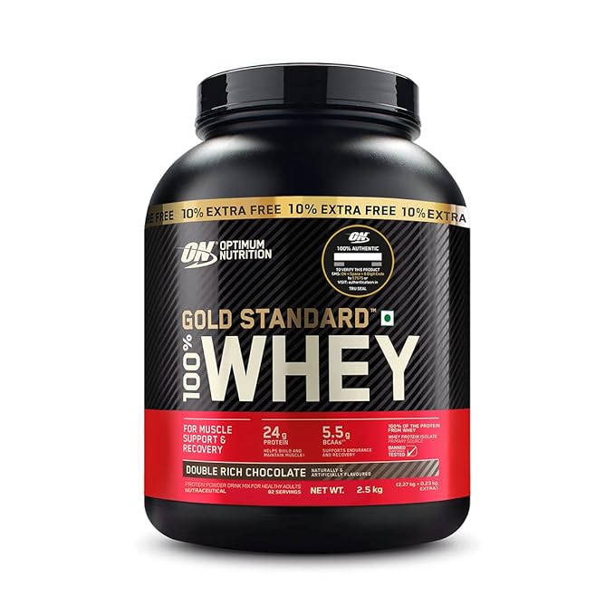 Optimum Nutrition (ON) Gold Standard 100% Whey Protein Powder 5 lb, 2.5 kg (free creatine 100gm)