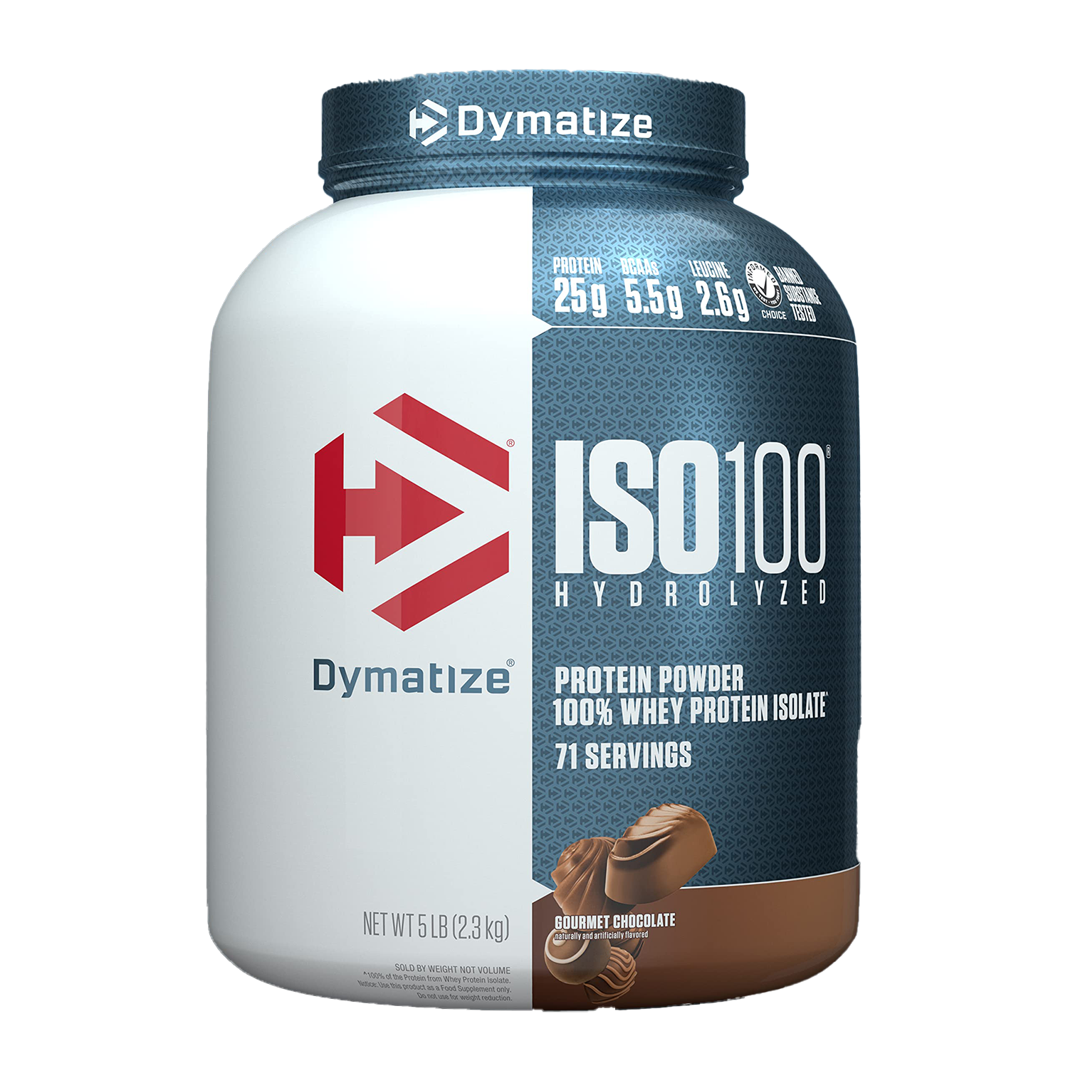 Dymatize Nutrition ISO 100 Whey Protein Isolate Powder - 2.26 kg (Gourmet Chocolate)